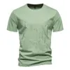 T-shirt d'été en mélange de coton pour hommes, manches courtes, marque de qualité, broderie, 240313