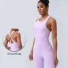 Lu251 Mono Fiess para mujer Chaleco con espalda cruzada Lu Lu Flare Leg Designer Entrenamiento para correr de una pieza con conjunto de yoga acolchado Body 5 colores