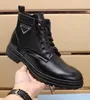 Nouveau Hiver Hommes Monolith Bottines Noir Cuir Brossé Nylon À Lacets Technique Semelle En Caoutchouc Chaussons Gentleman Combat Boot Gentleman Walking EU38-45