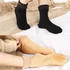 Chaussettes de femmes neige thermique épaisse fille de couleur solide chaussette de lit de lit de sol en laine molle molle molle chaude chaude