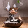 Burners Backflow Incense Cones Burner Lotus Pond Creative Classical Home Decor Burner Incense Stick Holder Censer