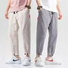 summer New Style Men's Trousers Linen Drawstring Sweatpants Jogging Casual Men Pants Pure Color Men's Runner Home Tactical Pants x5Si#