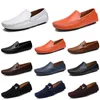 Designer-Leder-Doudou-Freizeitschuhe für Herren, atmungsaktiv, weiche Sohle, hellbraun, Schwarz, Marineblau, Weiß, Blau, Silber, Gelb, Grau, flache Herrenschuhe, All-Match-Lazy-Schuh B079