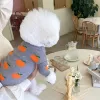 Maglioni Autunno e inverno lavorati a maglia con stampa arancione Vestiti per cani Caldo cucciolo Chihuahua Yorkshire Maglione per cani per abbigliamento per cani di piccola taglia
