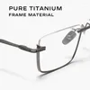 Sunglasses CAPONI 2024 Men's Glasses Frame Pure Titanium Fashion Under Semi-Rimless Eyeglasses UV400 Brand Designer JF23510