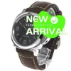 Paneraiss DEISGN Movimento Relógios Máquina Luminosa Watch00914 8 Dias Mostrador Preto Corda Manual Masculino Luxo Completo Aço Inoxidável Relógios de Pulso Impermeáveis de Alta Qualidade