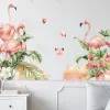 Stickers Wall Sticker Flamingo Stickers Child Wallpaper for Living Room Wall Decor for Girl Bedroom Room Decor Wall Paper Flower