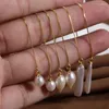 Dangle Brincos 925 Sterling Silver Pearl Drop Mulheres Waterdrop Retângulo Stick Biwa Barroco Long Tassel Orelha Linha Natural Pérolas Brinco