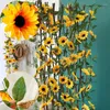 Decorative Flowers Wholesale Sunflowers Vine 2.3m Artificial Decoration Home Room Decor Wedding Plastic Flower