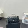 Handverkstadsserie HANTERA WOC Fortune Bag Black Luxury Brand Design Woman's Letter Quilted Chain