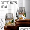 Tumblers 2pc Lüks Kristal Cam Altın Folyo S Gözlükleri Votka Sake Shochu Tequila Kupa Çift Dip Dağıtıcı Ana Bar Hediye Deliği Delive DHFB9