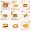 20style Classi Fashion Designer Branded Letter Band Rings Gold Plated Diamond Insert Stainless Steel Love Wedding Jewelry Fine Carving Finger Ring