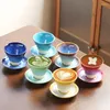 Muggar 1 Ställ in kreativ retrougn Ceramic Coffee Cup Rough Pottery Tea Japan Latte Pull Flower Porcelain för hemmakontoret