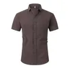 Ternos Masculinos Camisa de Algodão Verão Top Minimalista