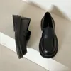 Scarpe Casual Donna Stile Britannico Suola Piatta Nera Piccola Pelle Primavera E Autunno Fagiolo Morbido Estate Lavoro Professionale