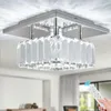 Ceiling Lights FRIXCHUR Mini Crystal Chandelier LED Light Flush Mount Square Small For Bedroom Living Room Hallway Kitchen