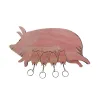 Trilhos piggy chaveiro escultura de parede decorativo chave titular pendurado placa chaveiro pingente decoração gato chave porta gancho roupas cabide