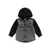 Jackets Kid Boy Mantel Langarm Housed Taschen Knöpfe Patch Farbe Strickjacke Party lässig