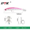 FTK 11Colors غرق الطعم إغراء الصيد Minnow 23g120mm القفز Sepia Squid Hook Sea Bass HARG