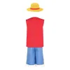 Chapeaux Enfants Luffy Cosplay Anime One Cos Piece Déguisement Costume Manteau Pantalon Chapeau Enfants Vêtements De Plage Halloween Party RolePlay Costume