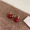 Серьги-кольца винтажные круглые шарики с металлической пряжкой для ушей женские