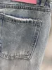 Jeans de mujer Moda Diamantes Pantalones rectos de alta calidad Pantalones de mezclilla azul Señora 2024 Primavera