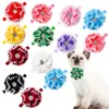 犬アパレル10/50pcsフラワー型ボウタイペットボウビューティーアクセサリー調整可能なかわいい猫の装飾的なネクタイ製品