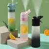 Water Bottles 650ml Mist Drinking Bottle Atomized Spray Cup And Sip Misting Leakproof Lightweight DIY