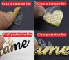 Tillbehör 50 * Personlig anpassad bröllopsvin Charm Guld / Sier Mirror / Clear / Wood Heart Label Tag Party Favors Gift Wedding Decor