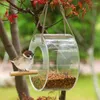 その他の鳥の供給アクリルフィーダー屋外吊り透明食品ホルダーボックスウィンドウ視聴トレイバードハウスペット