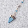 Pendant Necklaces BOJIU Fashion Romantic Trendy Girl Triangle Light Blue Stone NKS006