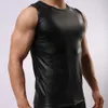 2022 팩스 가죽 탱크 탑 남성 스포츠 Fitn 보디 빌딩 탱크 Fi Man Gym Tops 소매 티셔츠 싱글 릿 셔츠 R821#