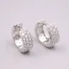 Boucles d'oreilles créoles en argent véritable 925 pour femmes et filles, 1 paire, plaqué or, petit diamant coréen brillant, cadeau 2024, 17 mm de diamètre