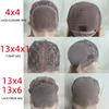 Przezroczyste 13x4 13x6 koronkowa peruka czołowa brazylijska fala ciała wstępnie wyrzucona srebrna szara koronkowa peruka z przodu w kolorze ludzkim włosy dla kobiet