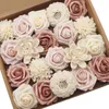 Декоративные цветы D-Seven, искусственные комбинированные натуральные пыльные розы для свадебных букетов своими руками, цветочные центральные композиции для детского душа