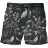 fr Summer Bird and Plant Illustrati 2022 unisex överdimensionerad 3D -tryck Sweatpants nya män kvinnor Bermuda shorts för män avslappnad 69wc#