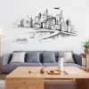 Stickers Large Building City Wall Stickers For Living Rooms Room Bedside Background Wall Decortion Home Decor Self Adhesive Vinyl Sticker