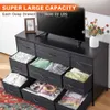 9 Çekmeceli Enteomee Dresser Stand Eğlence Merkezi, Medya Tablo 60 '' Yatak Odası için TV Konsolu, Sağlam Metal Çerçeve Ahşap Top, Oturma Odası,