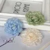 Dekoratif Çiçekler 10 PCS/Lot 5.5cm Organza Şifon Kumaş Kabuklu Yapay Gül Gazlı Çiçek Gelinlik Şapkaları Dekorasyon Diy Dikiş