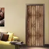 Adesivi Adesivo per porta con venature del legno Carta da parati in vinile con bastone staccabile per la decorazione della porta della camera da letto Decalcomania murale deur adesivo Decorazioni per la casa Dimensioni personalizzate