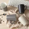 Muggar rustik matt grå brun glasyr modern designugn mikrovågsugn och diskmaskin säker kaffe keramik tekoppar med handtag