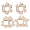 Candele da 6 PC Cangoli di legno Tealight Forte di Natale Decorazioni da tavolo