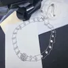 CH -halsband T0P för kvinnor designer par 925 silverguldpläterad 18k europeisk storlek högsta räknare avancerade material diamantkristallsmycken med ruta 004