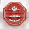 2024 Choucong ins Top Sell Wedding Purnings Luksusowa biżuteria 925 srebrne wypełnienie 3pc