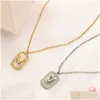 Pendant Necklaces Sier Gold C Necklace Design For Women Love Jewelry Stainless Steel Chain Designer Party Travel Sport Never Fading Dr Dhos4