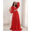 Aso Ebi arabe Oct rouge robes de mariée perles cristaux soirée bal fête formelle anniversaire célébrité mère de marié robes robe ZJ