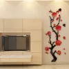 Aufkleber, 3 Größen, mehrteilig, Pflaumenblüten-Blumenmuster, 3D-Acryl-Dekoration, Wandaufkleber, DIY, Wandposter, Heimdekoration, Schlafzimmer, Wandsticker