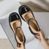 Dress Shoes 2024 Autumn Women's Leather Color Matching Design Mary Jane Loafers Korean Style Casual Party And Office Wear