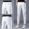 Hommes Fi Marque Élastique Slim Fit Denim Lg Pantalon Casual Blanc Jambe Droite Y2k Jeans Pour Hommes Streetwear 07ot #