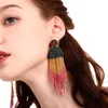 Mizhu Tassel Earrings, 보헤미안 복고풍 민족 스타일, 과장된 성격, 창의성, 대외 무역, 유럽 및 미국 수제 귀걸이 5